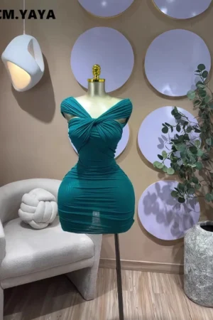 Off shoulder Ruched Bodycon Mini Dress